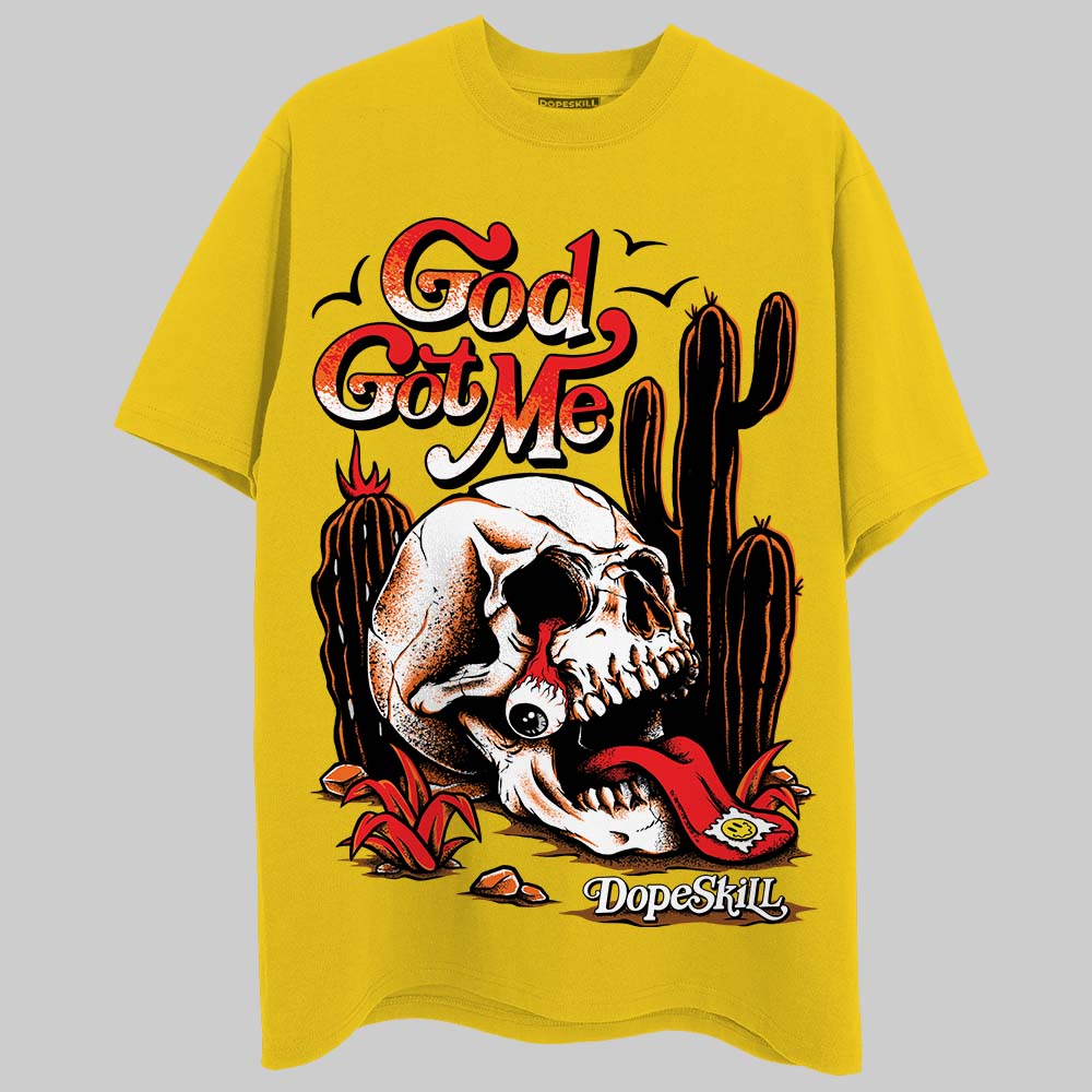 Black Tour Yellow AJ 4 Thunder DopeSkill Unisex T-Shirt God Got Me Graphic