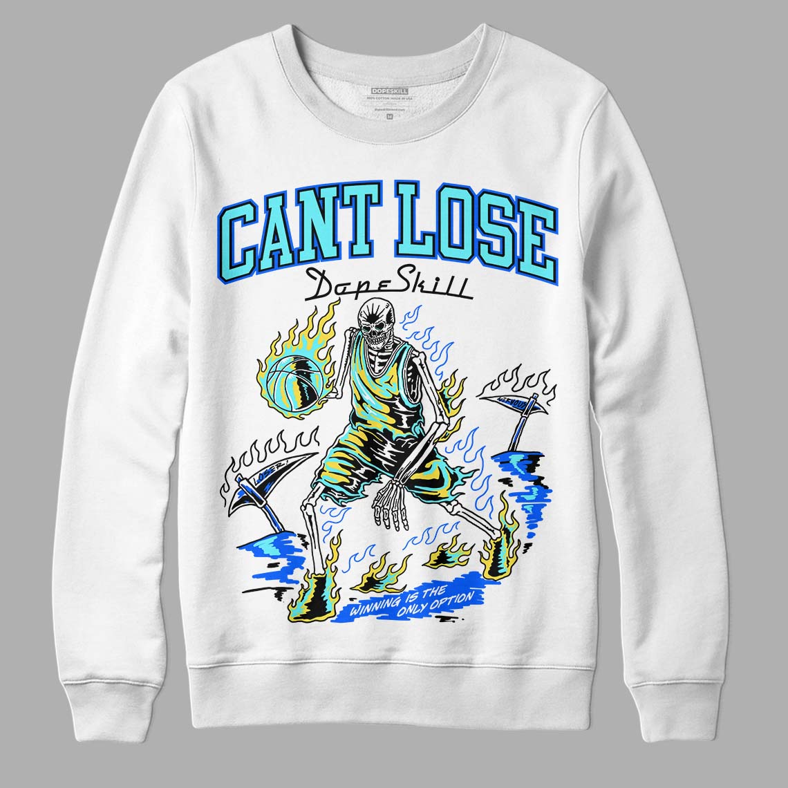 Aqua 5s DopeSkill Sweatshirt Cant Lose Graphic