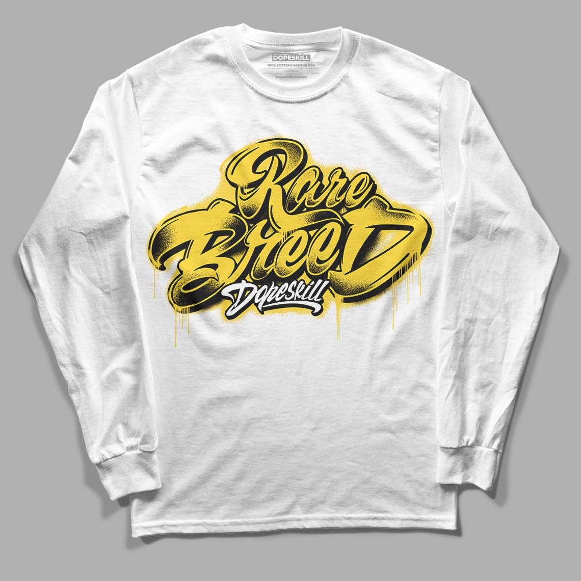 Black Tour Yellow AJ 4 Thunder DopeSkill Long Sleeve T-Shirt Rare Breed Type Graphic