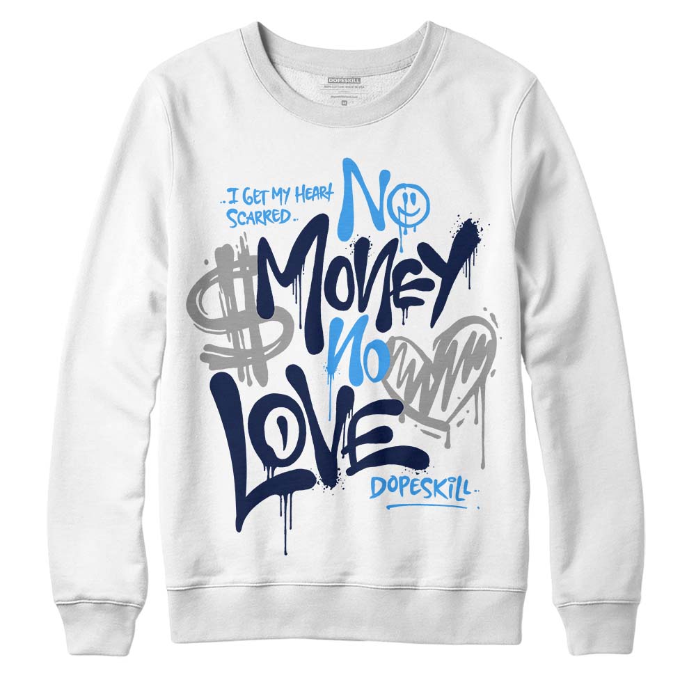 AJ Spizike White Obsidian DopeSkill Sweatshirt No Money No Love Typo Graphic