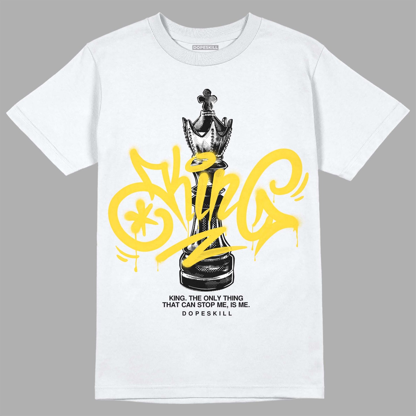 Black Tour Yellow AJ 4 Thunder DopeSkill T-Shirt King Chess Graphic