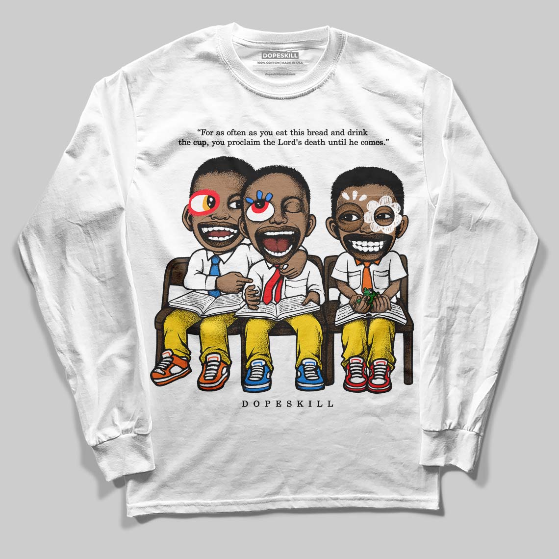 Black Tour Yellow AJ 4 Thunder DopeSkill Long Sleeve T-Shirt First Sunday Graphic