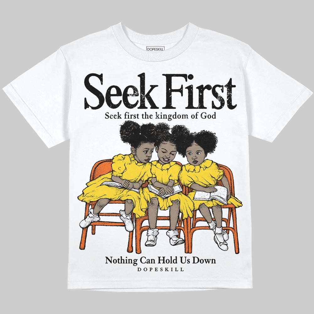 Black Tour Yellow AJ 4 Thunder DopeSkill Oversize Print T-Shirt New Seek First Graphic