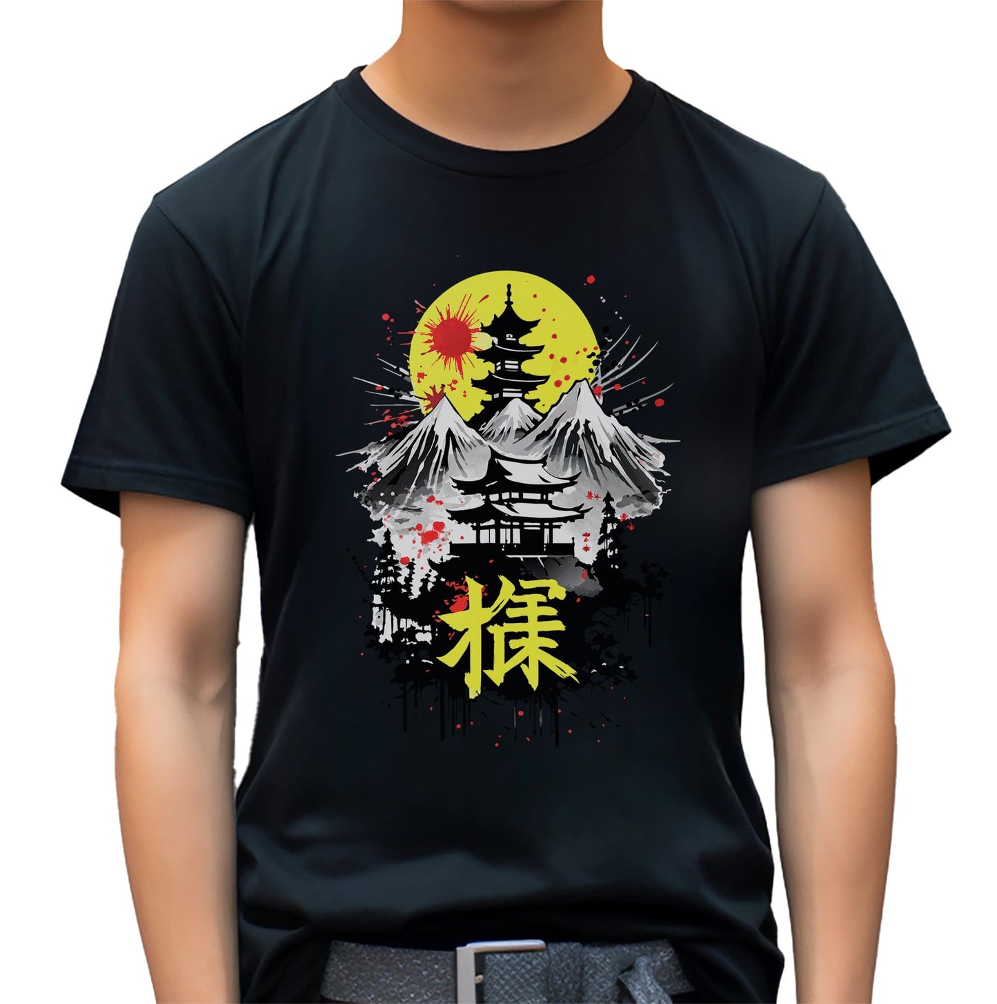 Yellow Sun Mountain Anime T-shirt