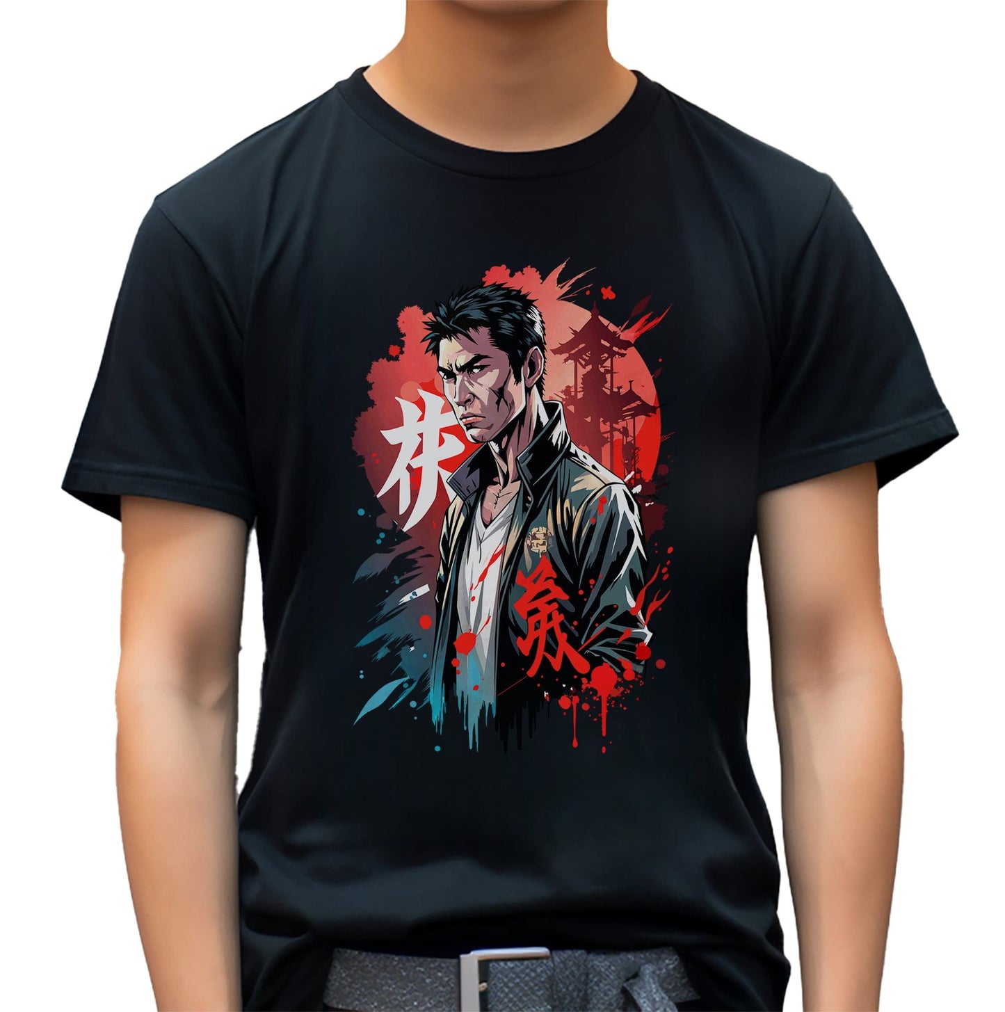 Red Sun Anime Fighter T-shirt