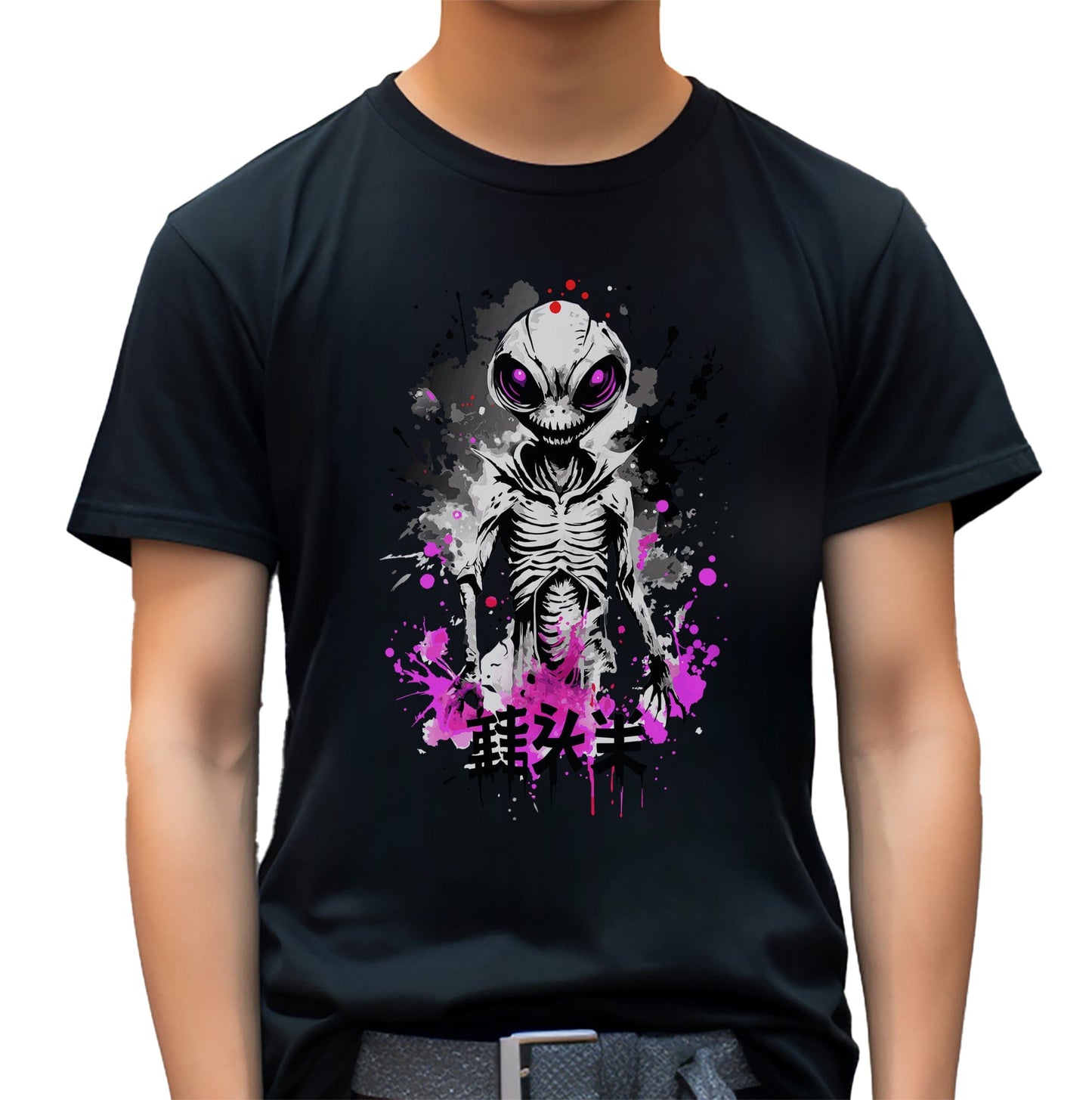 Alien Anime Skeleton T-Shirt