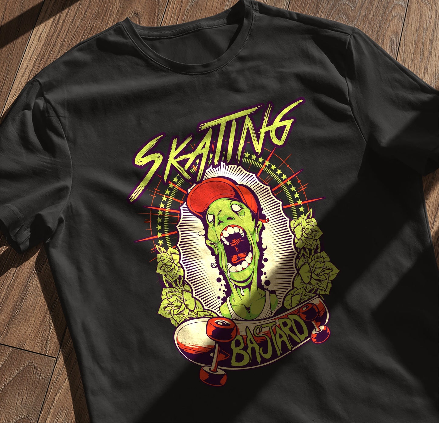 Skating Bast**d Zombie T-Shirt