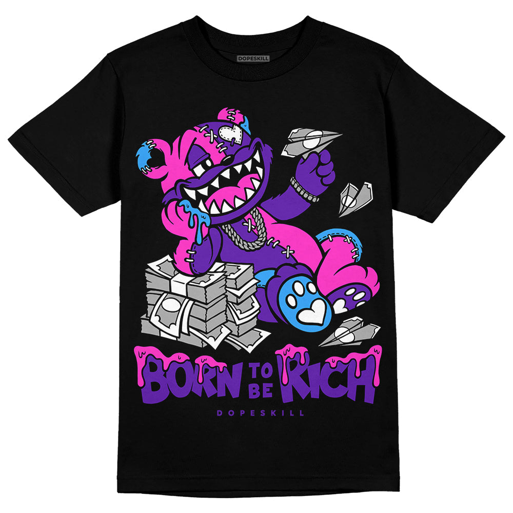 Dunk Purple Championship Court White DopeSkill T-Shirt Born To Be Rich Graphic