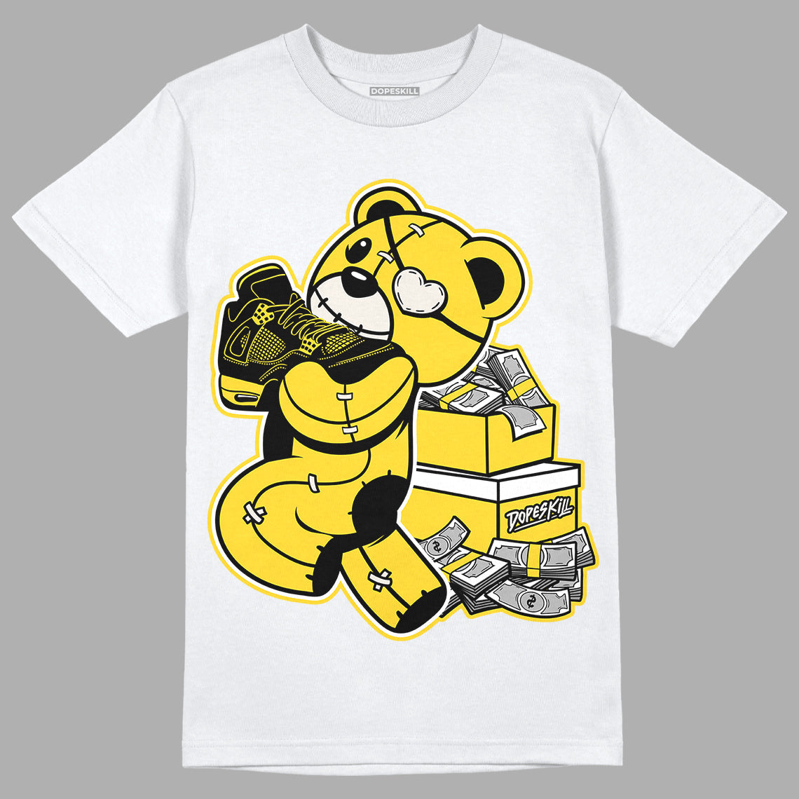 Black Tour Yellow AJ 4 Thunder DopeSkill T-Shirt Bear Steals Sneaker Graphic