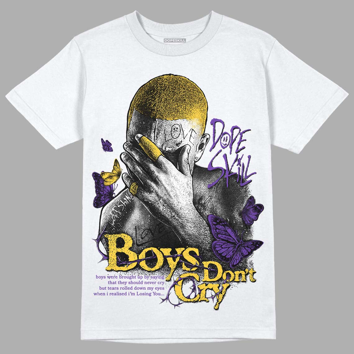 Field Purple 12s DopeSkill T-Shirt Boys Don't Cry Graphic