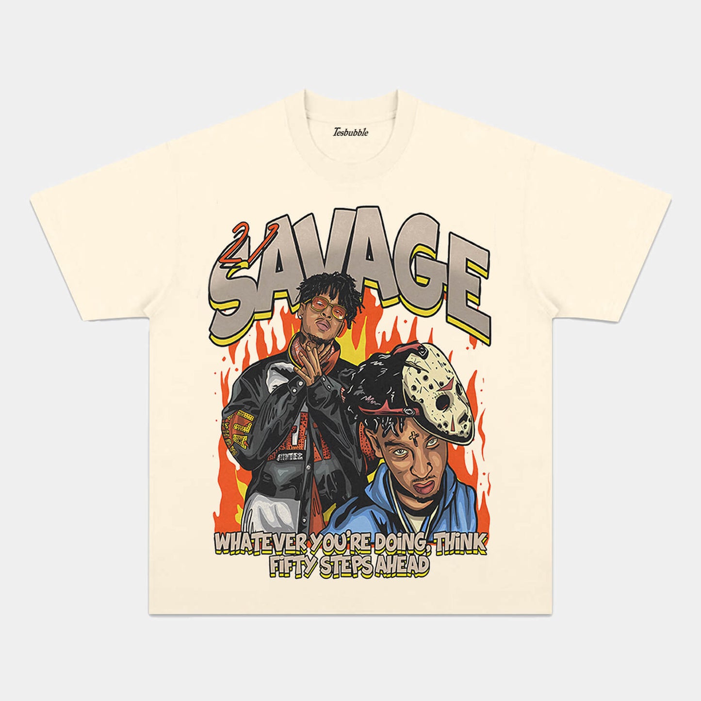 21 SAVAGE FIFTY STEPS GRAPHIC TEE