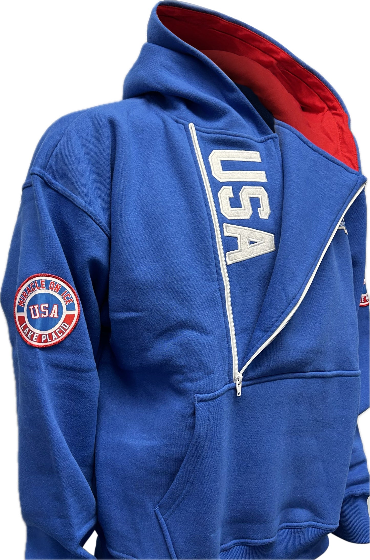 1980 Miracle on Ice 45th Anniversary (1980-2025) Official Side Zip Hoodie Embroidered
