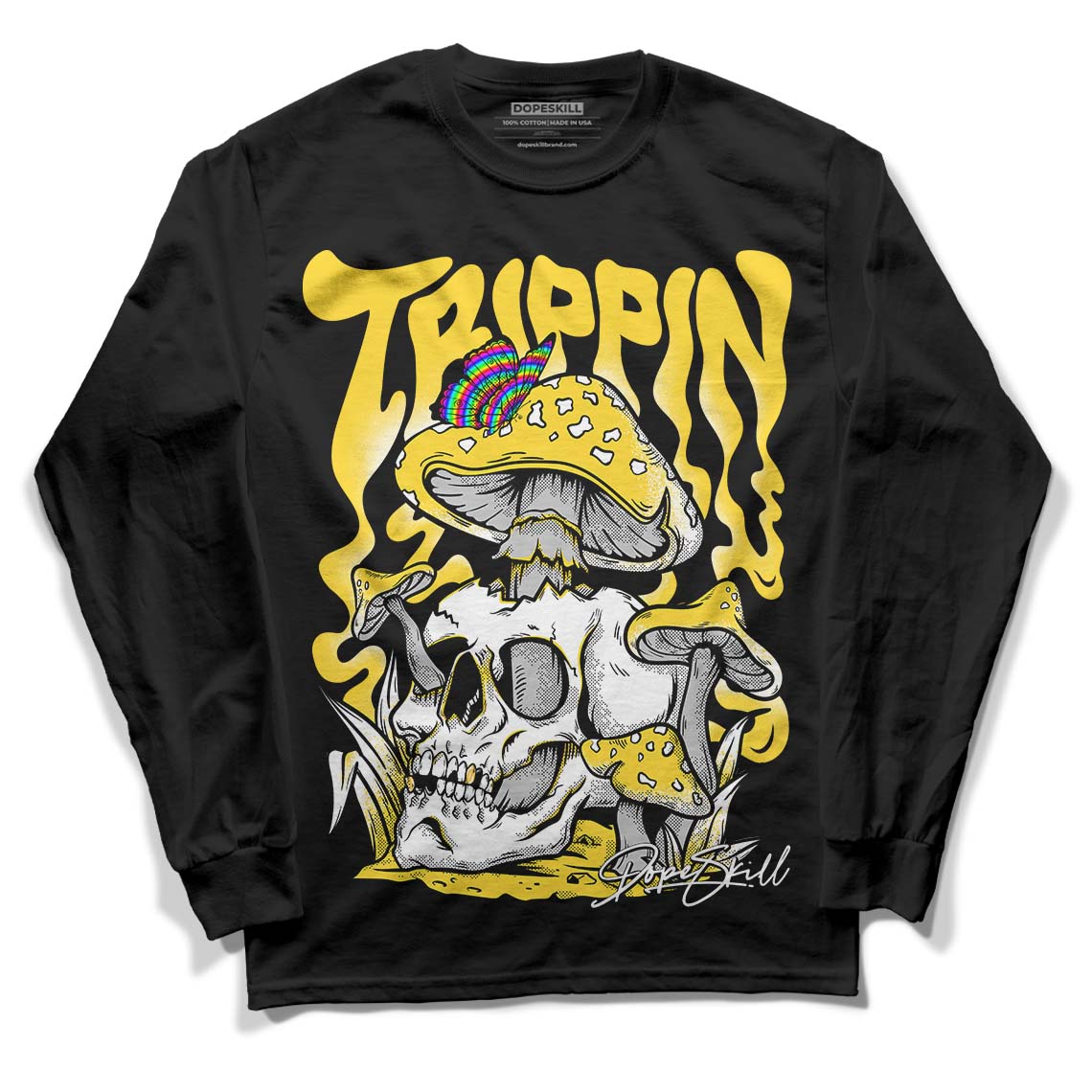 Black Tour Yellow AJ 4 Thunder DopeSkill Long Sleeve T-Shirt Trippin Graphic