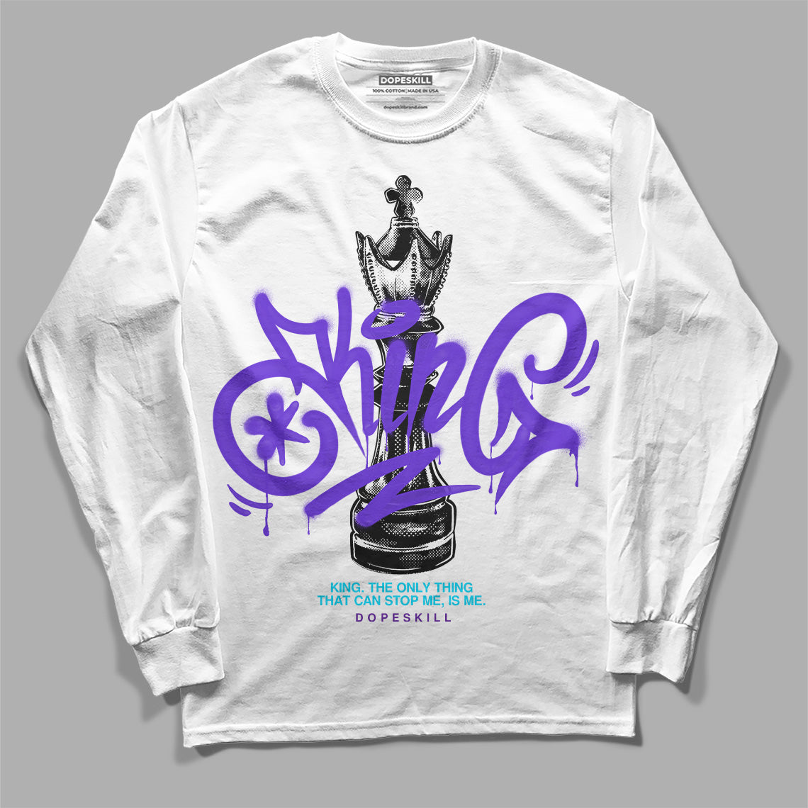 Aqua 6s DopeSkill Long Sleeve T-Shirt King Chess Graphic