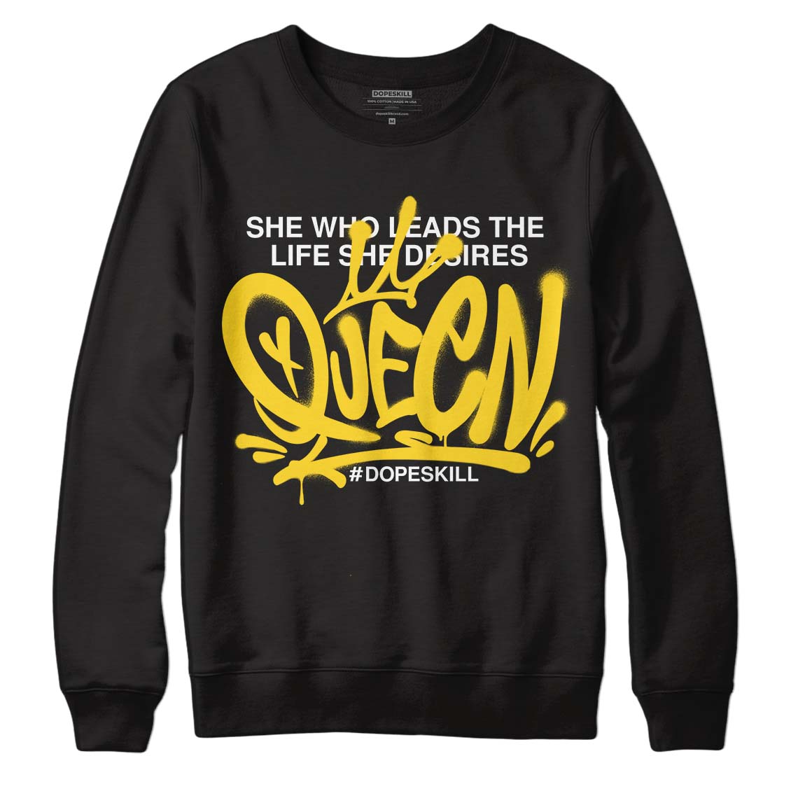 Black Tour Yellow AJ 4 Thunder DopeSkill Sweatshirt Queen Graphic