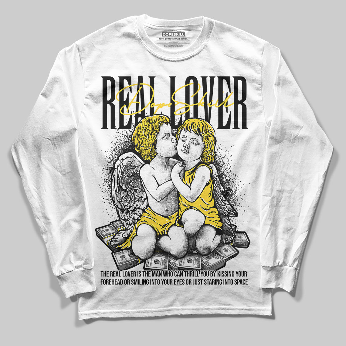Black Tour Yellow AJ 4 Thunder DopeSkill Long Sleeve T-Shirt Real Lover Graphic