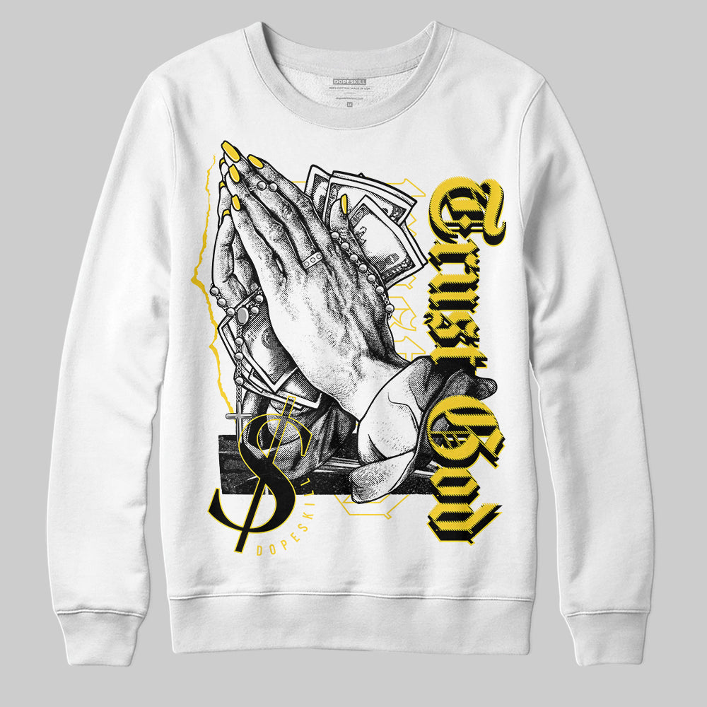 Black Tour Yellow AJ 4 Thunder DopeSkill Sweatshirt Trust God Graphic