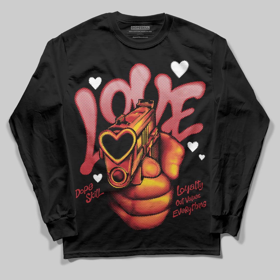 Bred 11s DopeSkill Long Sleeve T-Shirt Love Shot Graphic