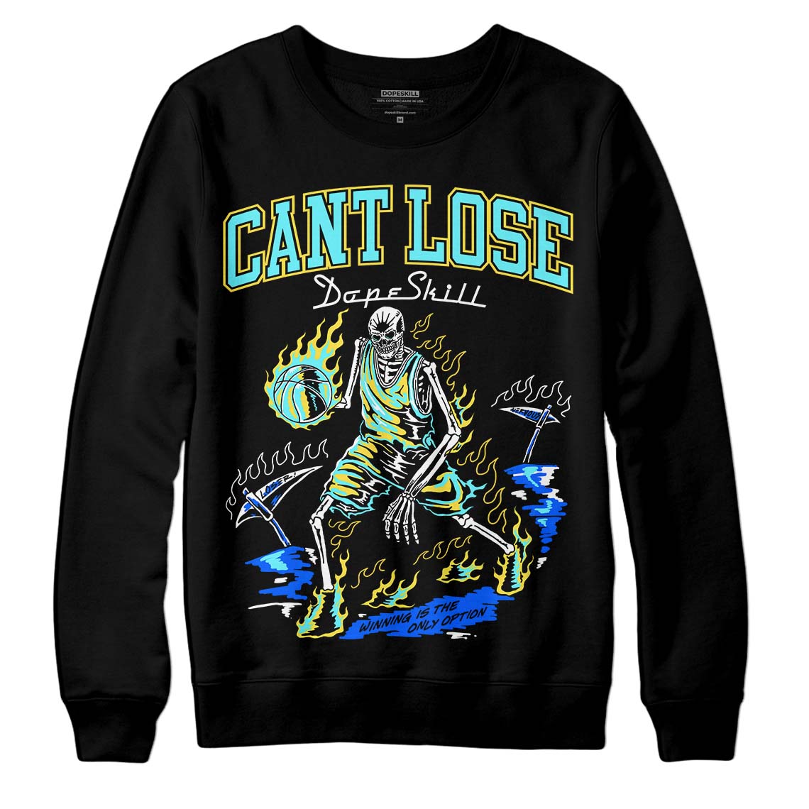 Aqua 5s DopeSkill Sweatshirt Cant Lose Graphic