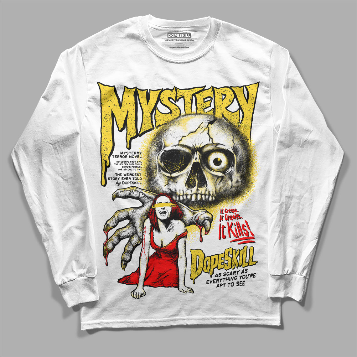 Black Tour Yellow AJ 4 Thunder DopeSkill Long Sleeve T-Shirt Mystery Ghostly Grasp Graphic