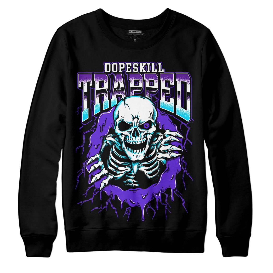 Aqua 6s DopeSkill Sweatshirt Trapped Halloween Graphic