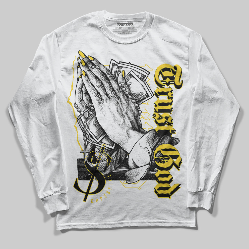 Black Tour Yellow AJ 4 Thunder DopeSkill Long Sleeve T-Shirt Trust God Graphic