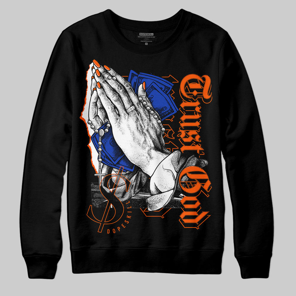 Dunk Low Futura Orange Blaze DopeSkill Sweatshirt Trust God Graphic