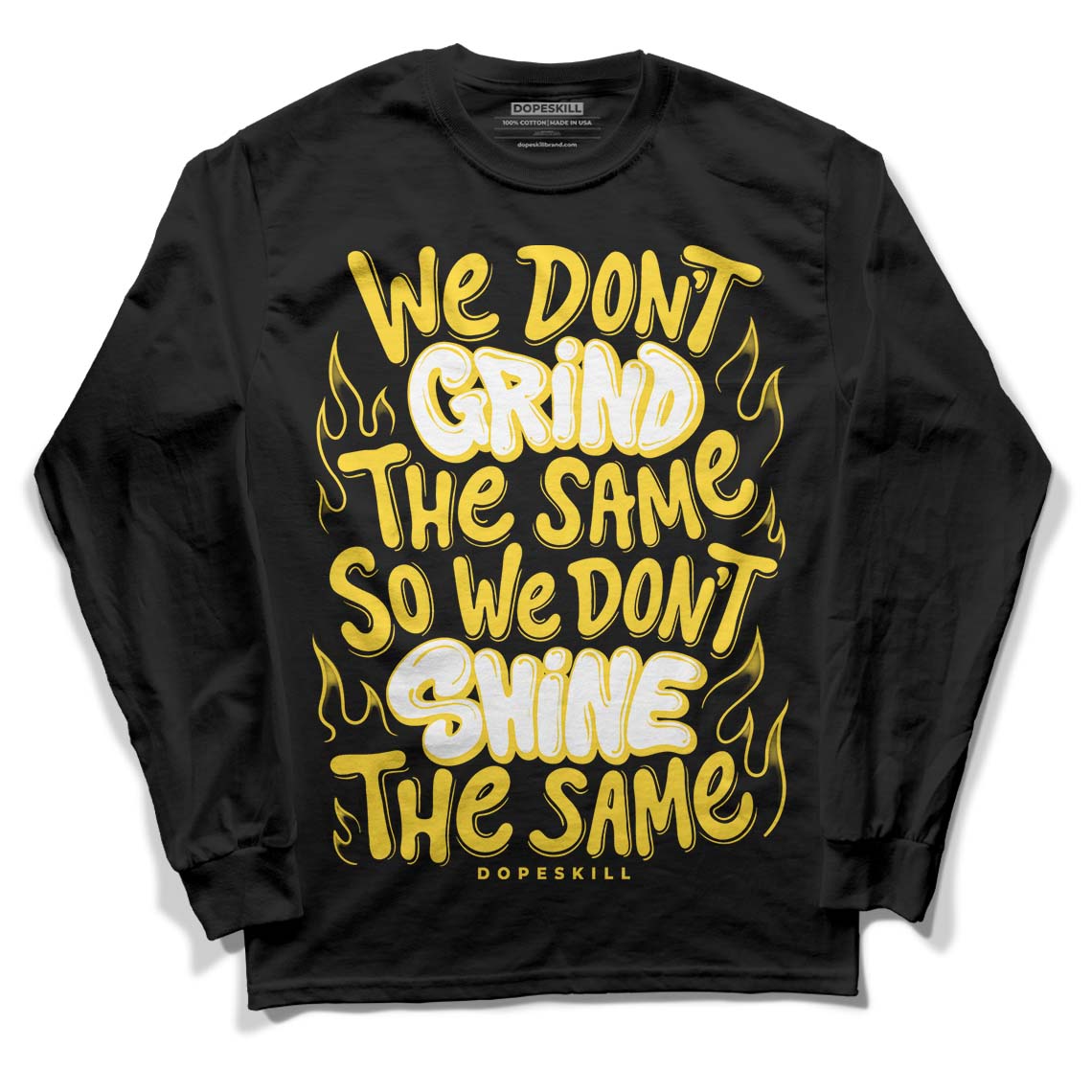 Black Tour Yellow AJ 4 Thunder DopeSkill Long Sleeve T-Shirt Grind Shine Graphic