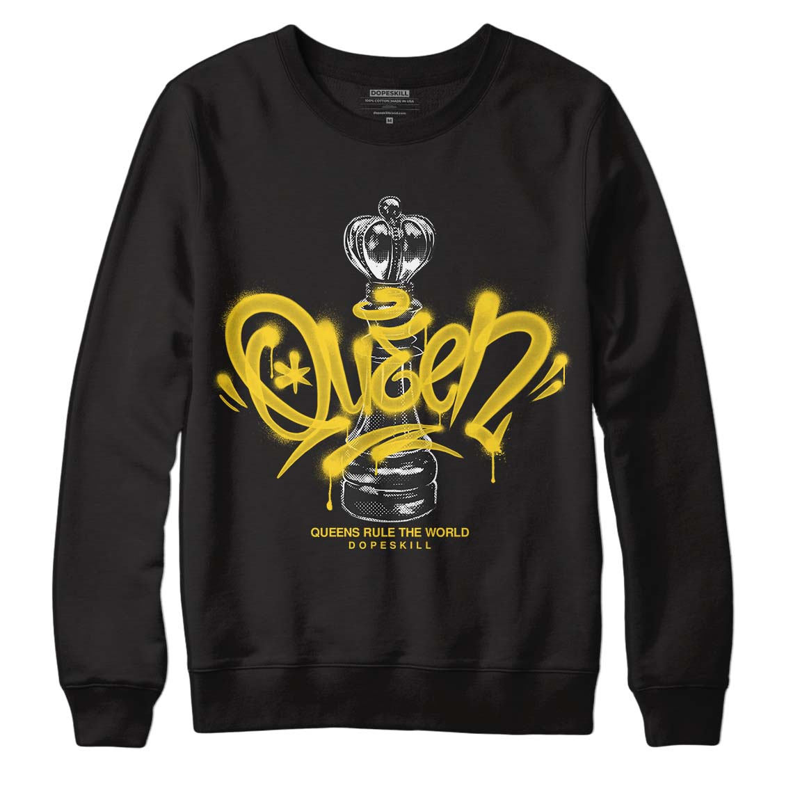 Black Tour Yellow AJ 4 Thunder DopeSkill Sweatshirt Queen Chess Graphic