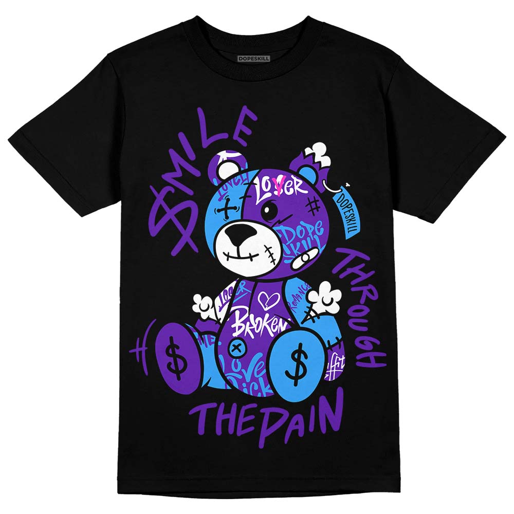 Dunk Purple Championship Court White DopeSkill T-Shirt Smile Through The Pain Graphic