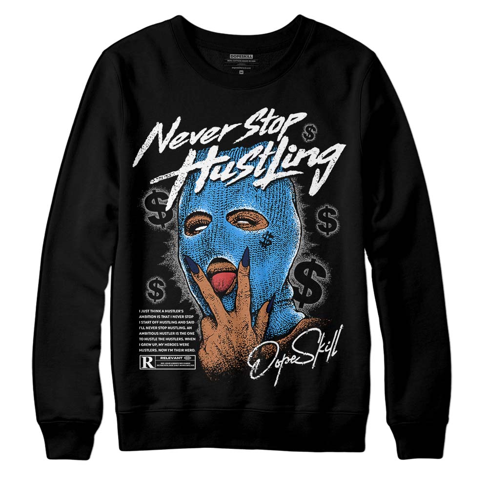 AJ Spizike White Obsidian DopeSkill Sweatshirt Never Stop Hustling Graphic