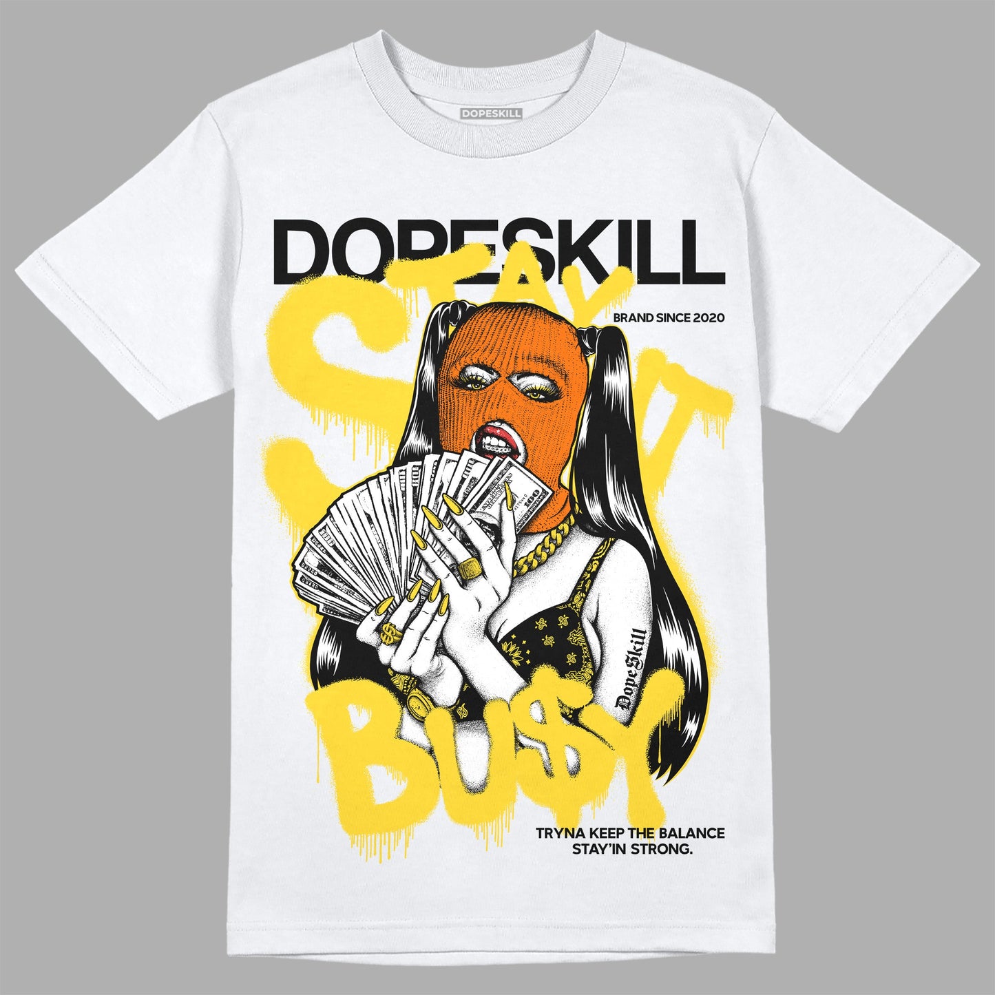 Black Tour Yellow AJ 4 Thunder DopeSkill T-Shirt Stay It Busy Graphic