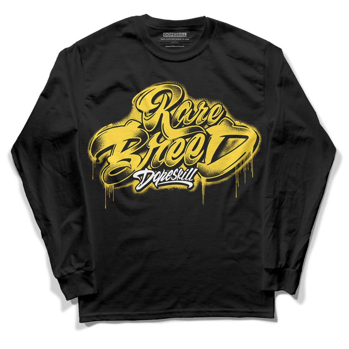 Black Tour Yellow AJ 4 Thunder DopeSkill Long Sleeve T-Shirt Rare Breed Type Graphic