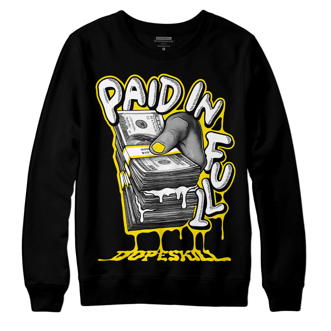 AJ 13 Del Sol DopeSkill Sweatshirt Paid In Full Graphic