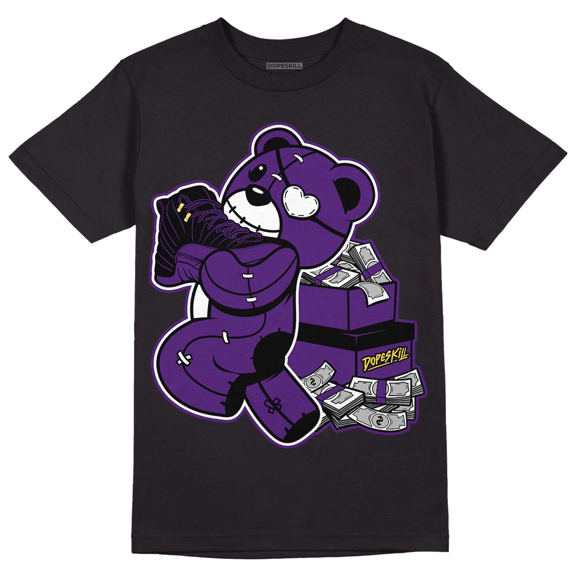 Field Purple 12s DopeSkill T-Shirt Bear Steals Sneaker Graphic