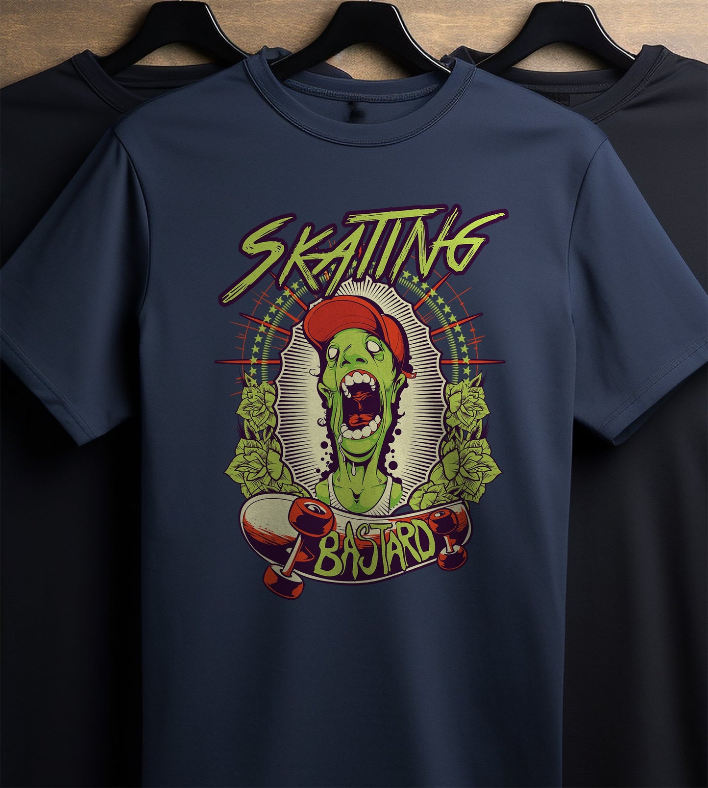 Skating Bast**d Zombie T-Shirt