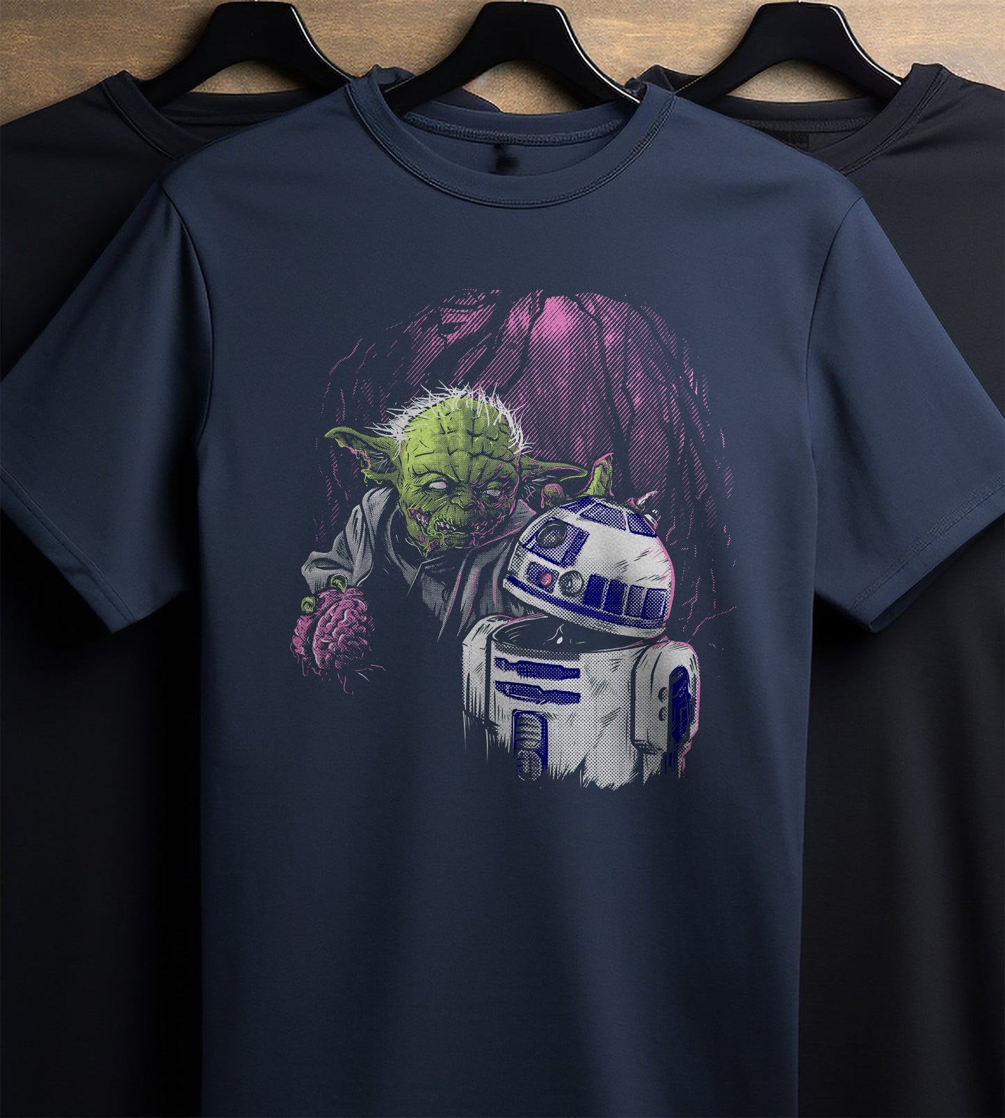 Zombie Yoda & R2-D2 t-shirt