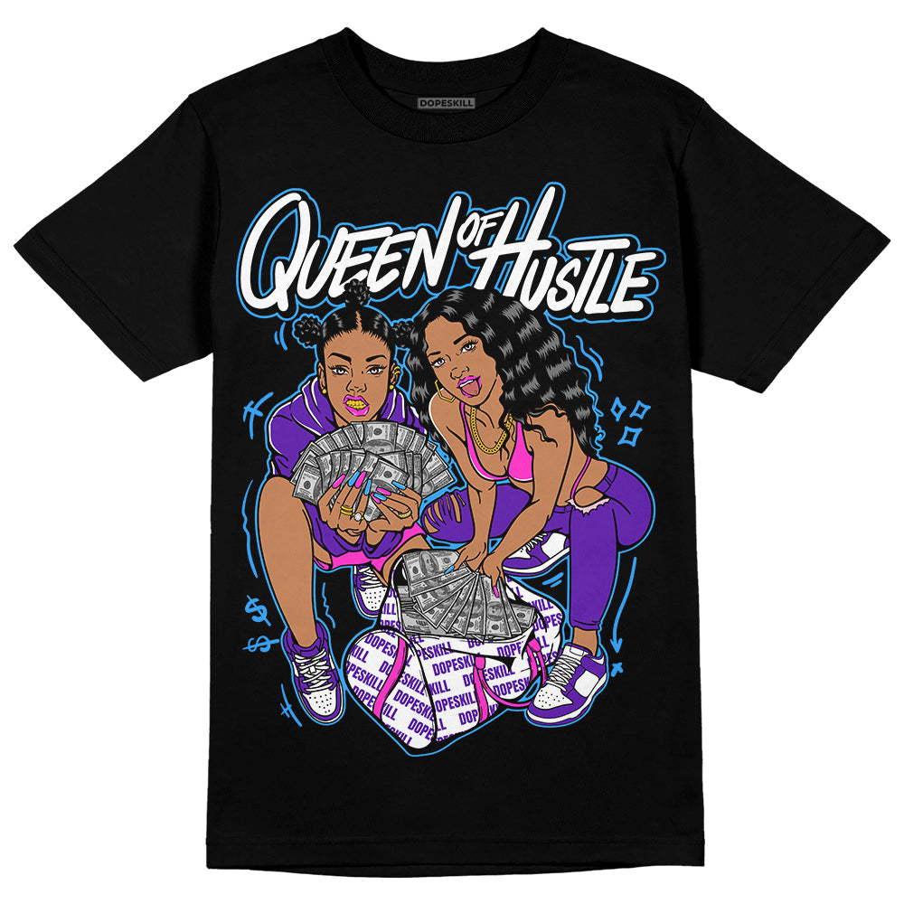 Dunk Purple Championship Court White DopeSkill T-Shirt Queen Of Hustle Graphic