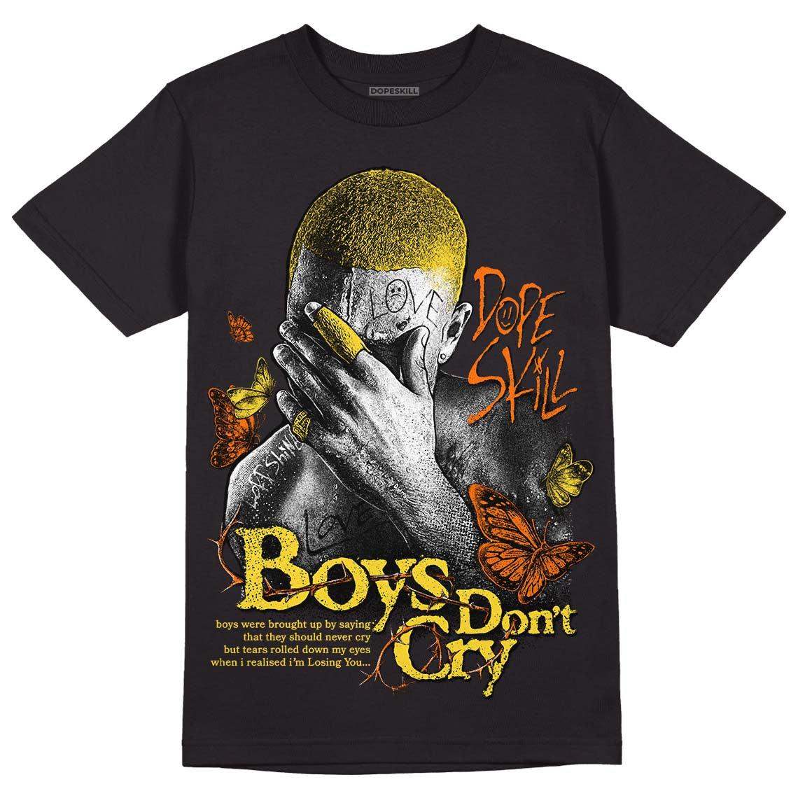 Black Tour Yellow AJ 4 Thunder DopeSkill Unisex T-Shirt Boys Don't Cry Graphic