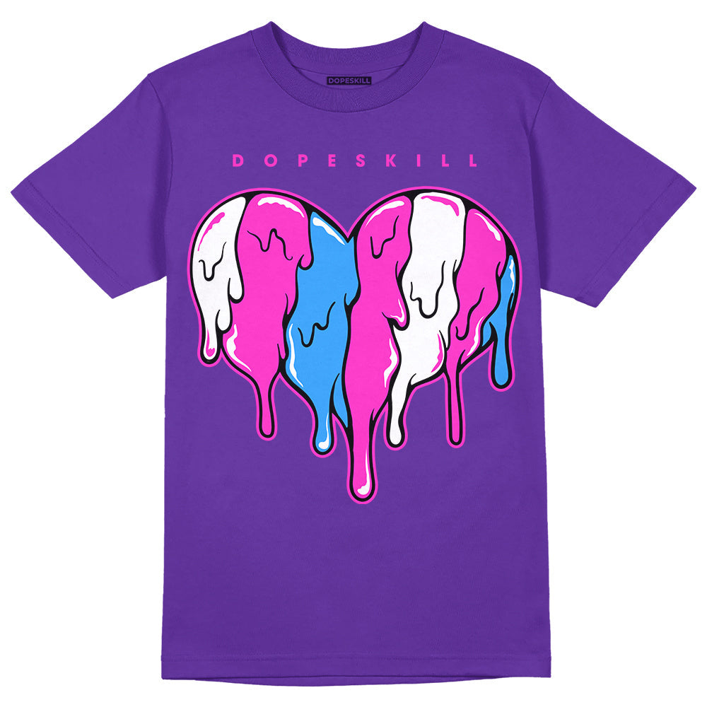 Dunk Purple Championship Court White DopeSkill Purple T-shirt Slime Drip Heart Graphic