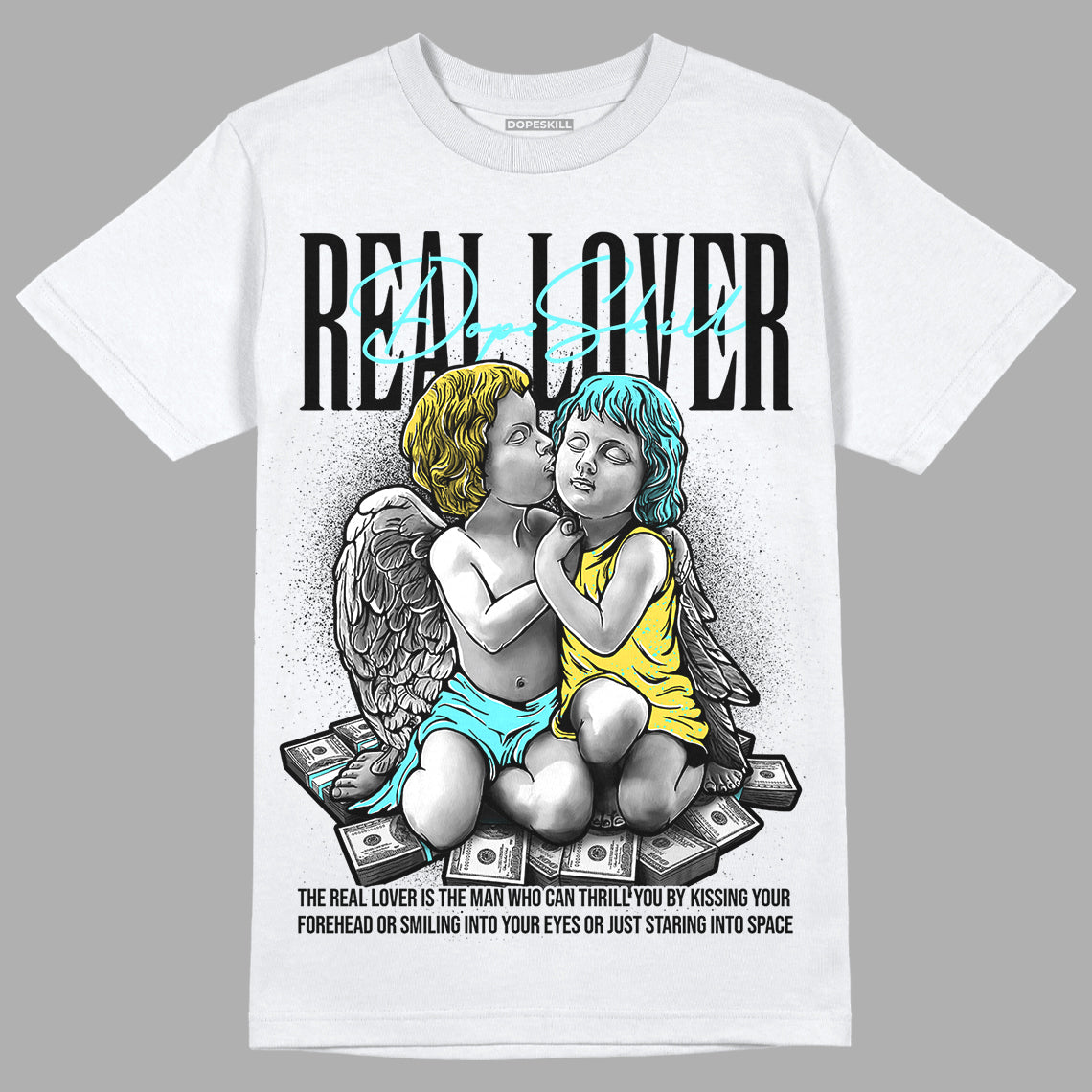 Aqua 5s DopeSkill T-Shirt Real Lover Graphic