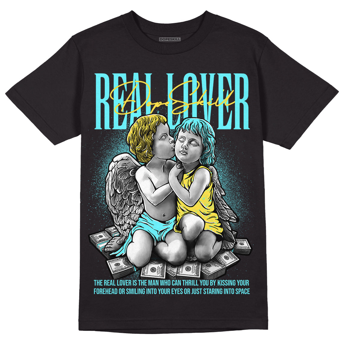 Aqua 5s DopeSkill T-Shirt Real Lover Graphic