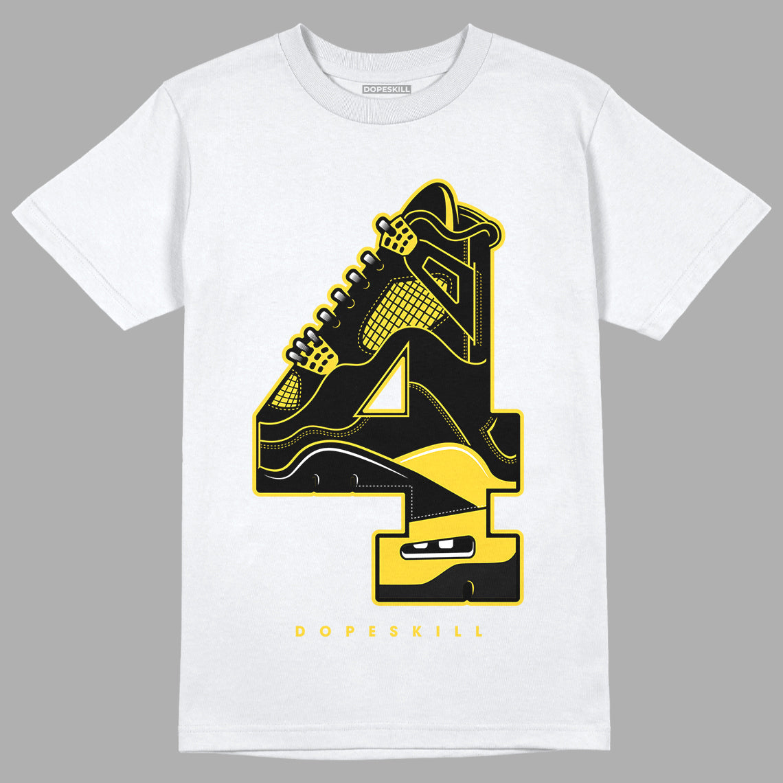 Black Tour Yellow AJ 4 Thunder DopeSkill T-Shirt No.4 Graphic