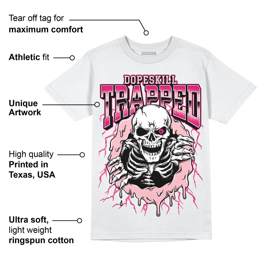 AJ 1 Mid Coral Chalk DopeSkill T-Shirt Trapped Halloween Rush Pink Graphic