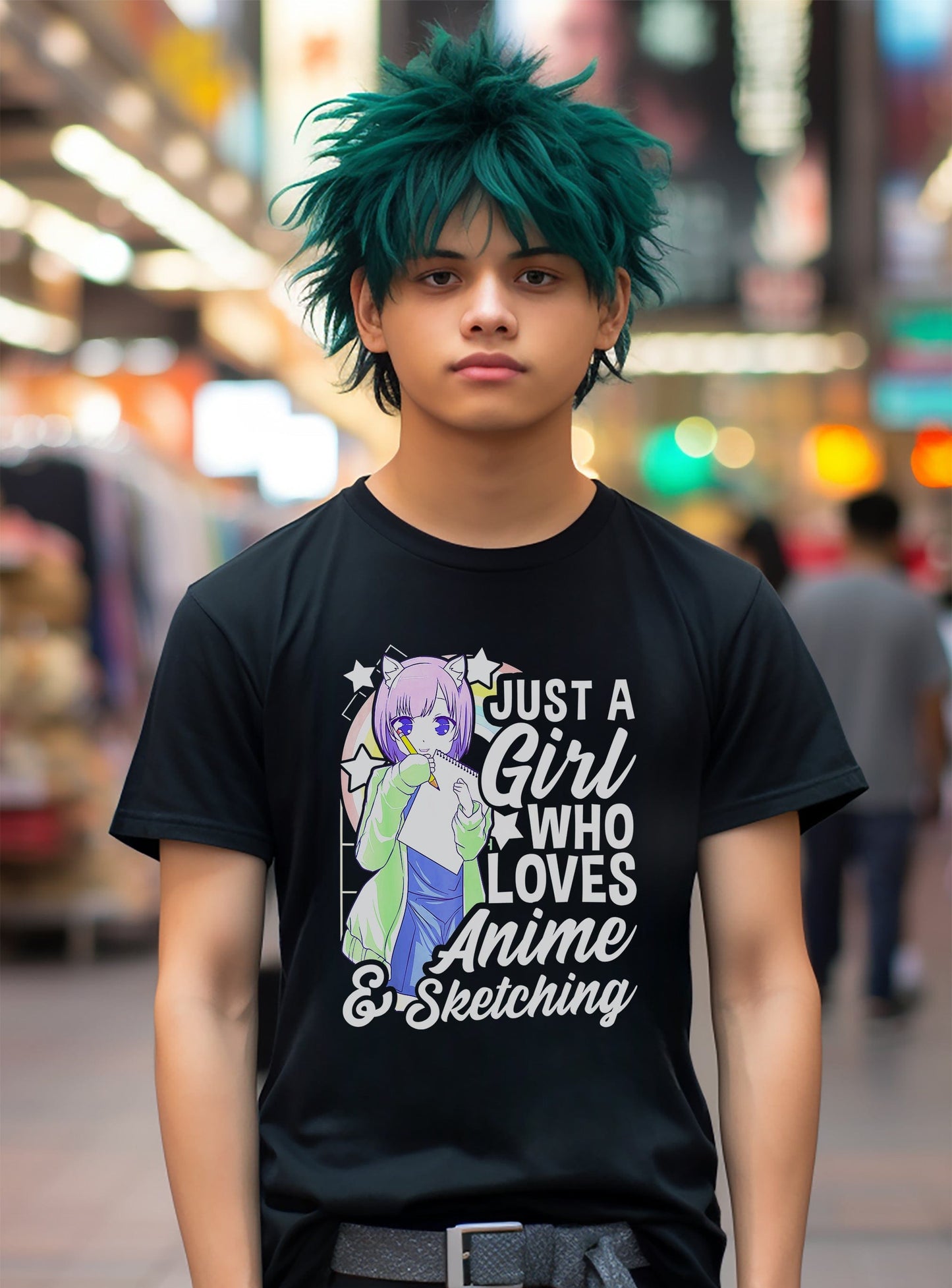 Anime Girl T-Shirt Just A Girl Who Loves Drawing Anime
