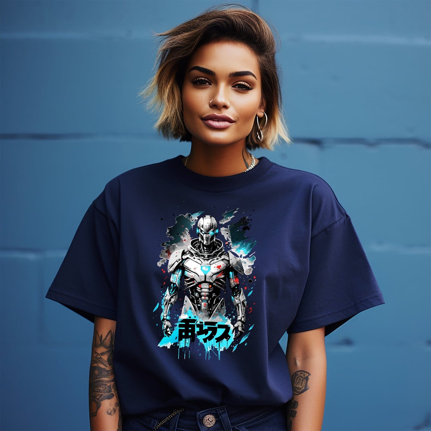 Cyborg Anime Skeleton T-shirt