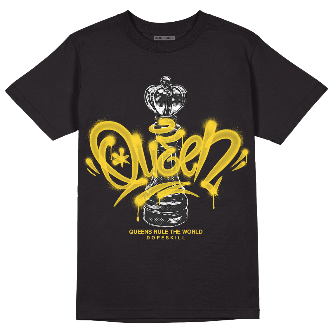 Black Tour Yellow AJ 4 Thunder DopeSkill T-Shirt Queen Chess Graphic