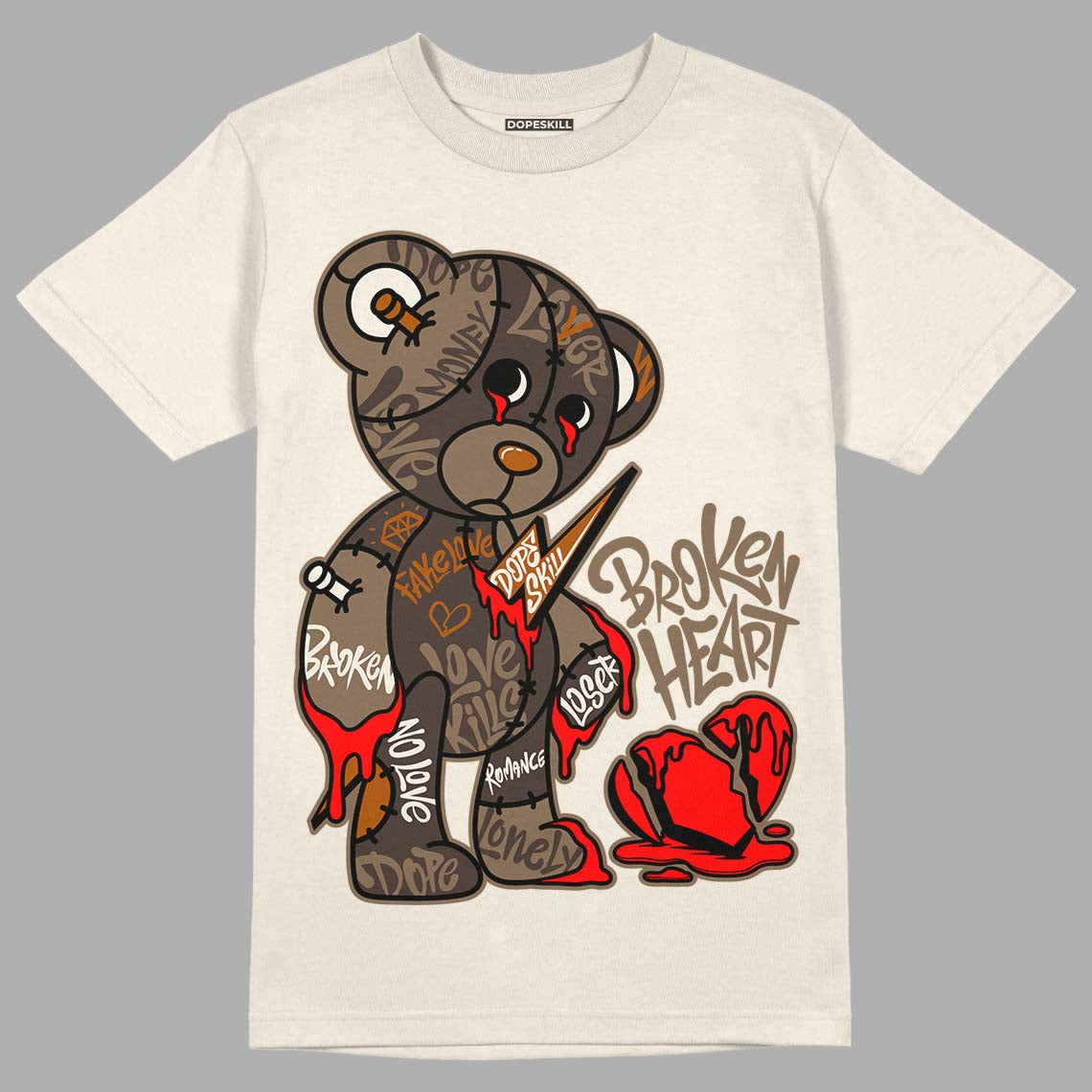 AJ 1 Low OG “Reverse Mocha” DopeSkill Sail T-shirt Broken Heart Graphic
