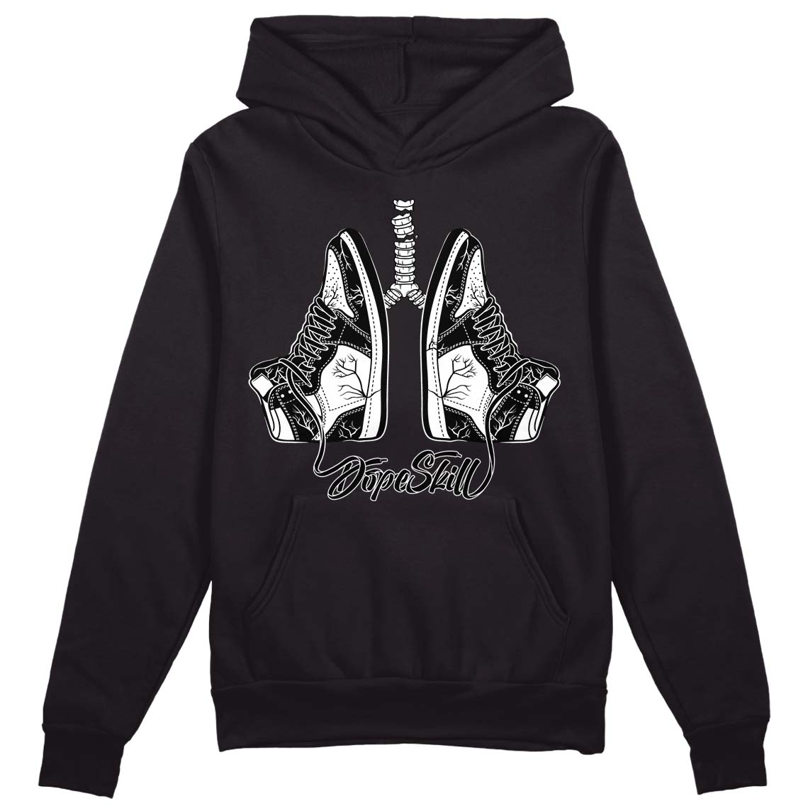 85 Black White 1s DopeSkill Hoodie Sweatshirt Breathe Graphic