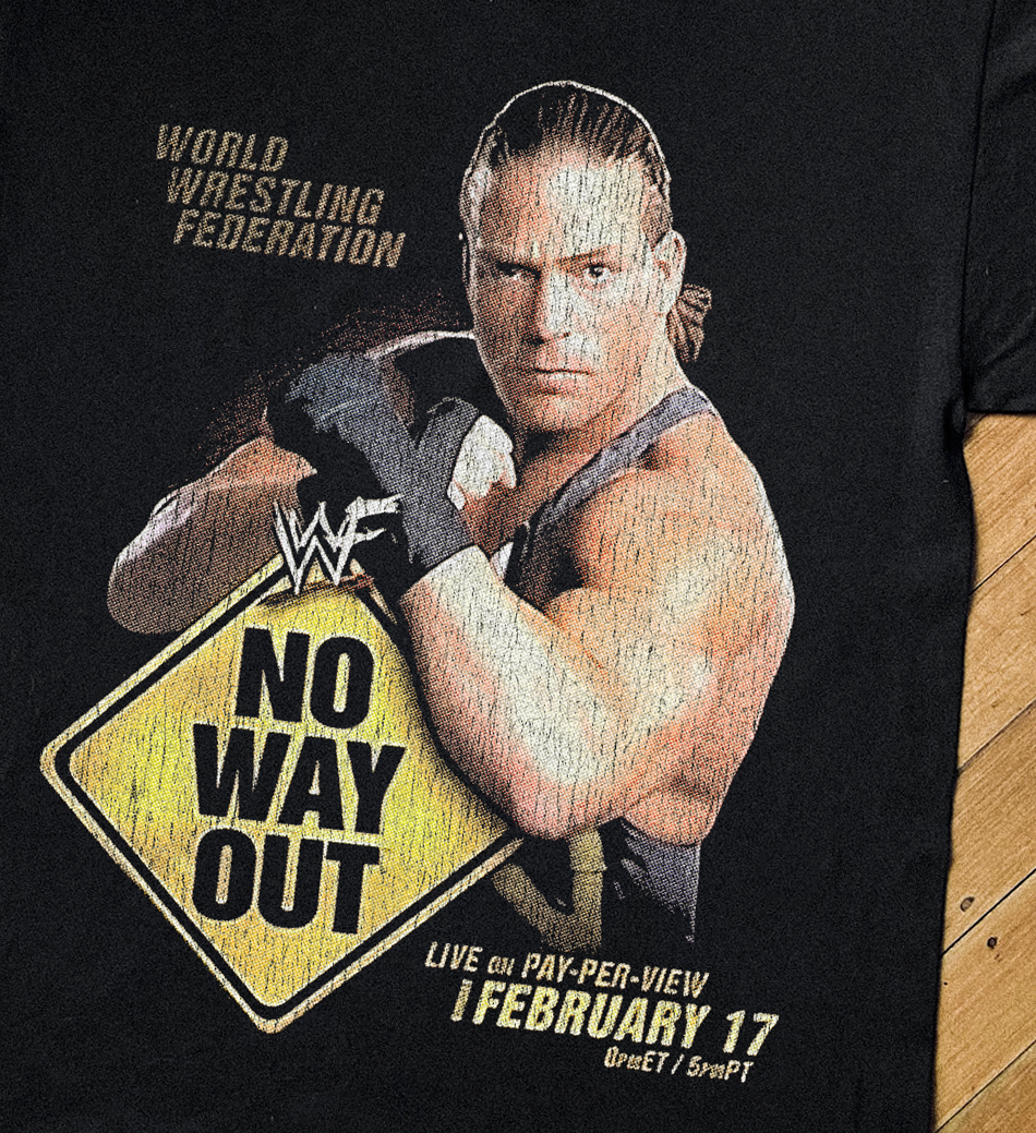 '02 WWF NO WAY OUT PPV BLACK T-SHIRT